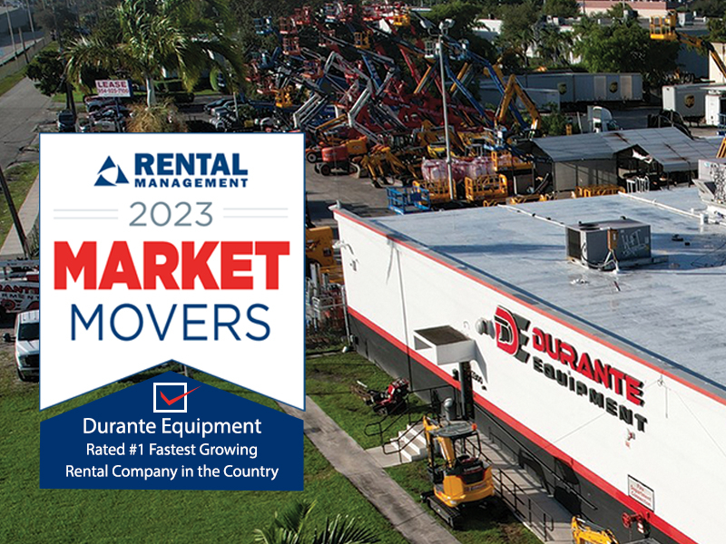Durante Equipment Heads Rental Management’s List of FastestGrowing
